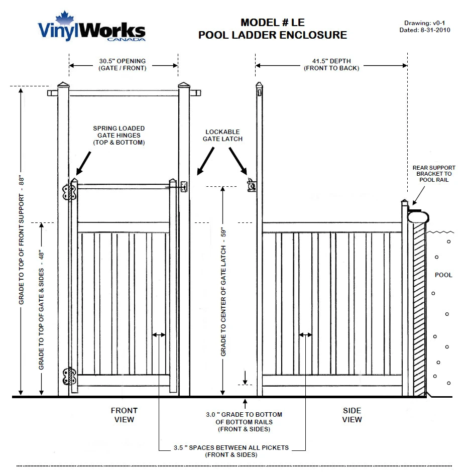 VinylWorks INTELLI-GATE Ladder Enclosure (Pickup Only) 4 VinylWorks INTELLI-GATE Ladder Enclosure (Pickup Only)