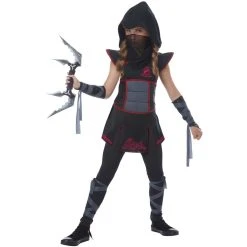 California Costumes Halloween Blk/Red Fearless Ninja Girl's Costume
