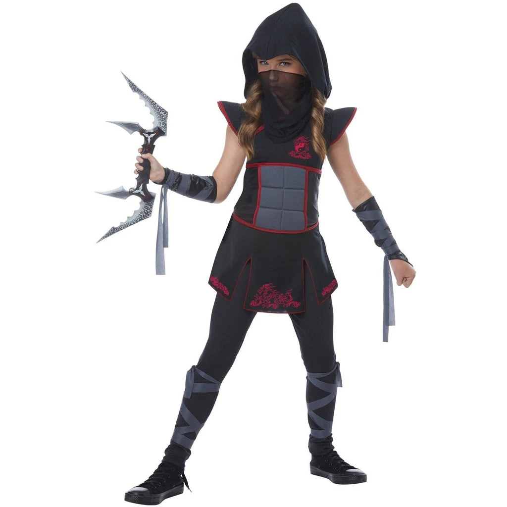 California Costumes Halloween Blk/Red Fearless Ninja Girl's Costume 3 California Costumes Halloween Blk/Red Fearless Ninja Girl's Costume
