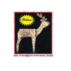 LB International 48" Animated Crystal Standing Reindeer W/ 140 Lights Christmas