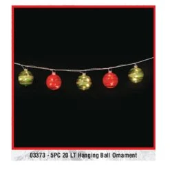 LB International 5 Piece Hanging Ball Ornament Christmas