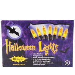 Gerson Halloween Light Set - 100 Orange Bulb Light Set
