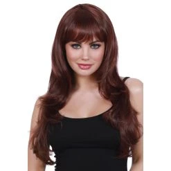 Dreamgirls Long Fringe Wavy Auburn Wig