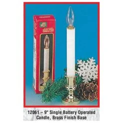 LB International 9" Single Battery Operated Candle Christmas