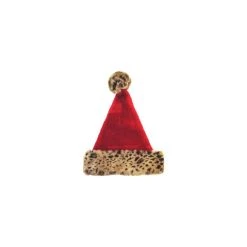 Sterling Christmas Santa Hat W/ Leopard Print