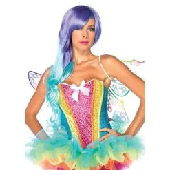 Leg Avenue Rainbow Sequin Corset Halloween