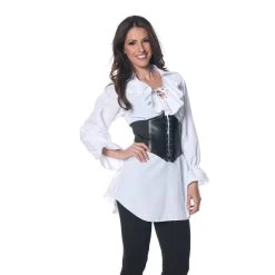 Underwraps Pirate Ruffled Front Blouse Halloween