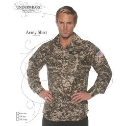 Underwraps Army Shirt Men's Plus Costume Halloween