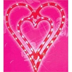 Impact Plastics 17" Lighted Valentine's Day Double Heart Window Silhouette Decoration