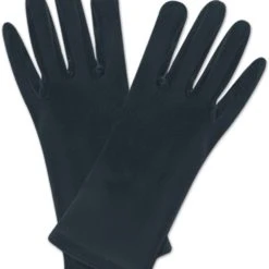 Beistle White/Black Short Gloves Halloween