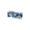 F.C Young 12' Blue Tinsel Garland W/ Silver Holographic Snowflakes