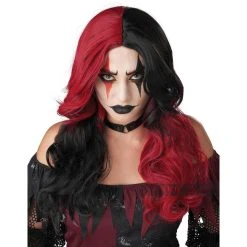 California Costumes Red/Black Jester Wig