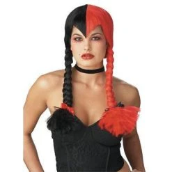 California Costumes Halloween Black & Red Schizo Gothic Wig