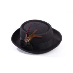 Forum Novelty Pork Pie Hat W/ Feather Halloween