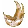 Forum Novelty White/Gold Upswing Mask With Ribbon