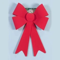 Orman Christmas 14"x20" Red Flock Bow