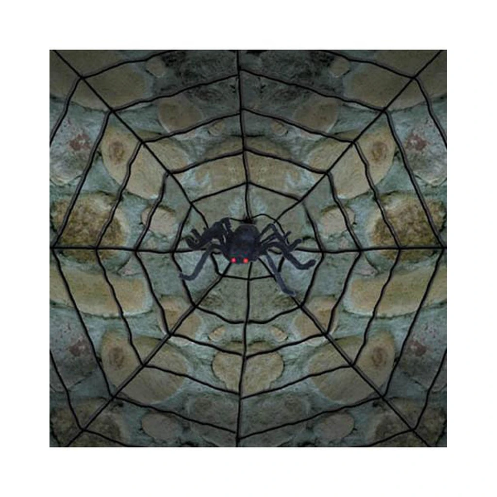 Sunstar Halloween Rope Spider Web W/ Posable Spider 3 Sunstar Halloween Rope Spider Web W/ Posable Spider