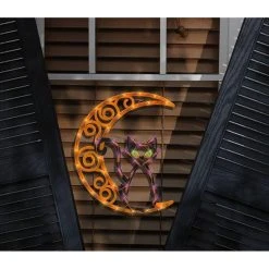Impact Plastics Lighted Window Frame-Cat On Moon Halloween