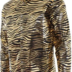 Underwraps Black And Gold Tiger Striped Shirt Men's Costume