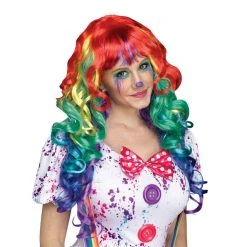 Fun World Rainbow Curly Wig Halloween