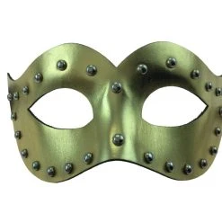 K.B.W. Shiny Gold Leather 1/2 Mask Halloween
