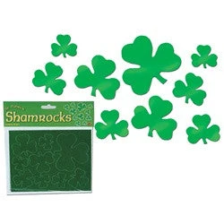 Beistle St. Patrick's Day Assorted Foil Shamrocks 3 Beistle St. Patrick's Day Assorted Foil Shamrocks