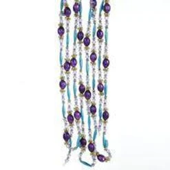 Kurt Adler 9' Purple & Turquoise Bead Garland