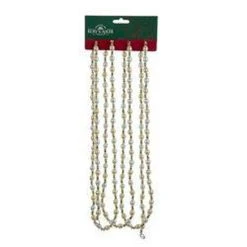 Kurt Adler 9' Ivory And Gold Bead Garland