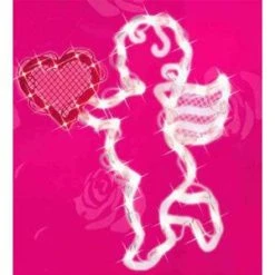 Impact Plastics 17" Lighted Valentine's Day Cupid Heart Window Silhouette Decoration