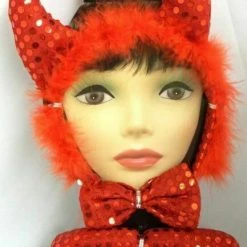 Jacobson Red Sequin Devil Horns And Tail