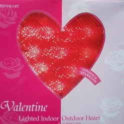 Impact Plastics Valentine's Day Shimmering Red Heart Window Light Frame